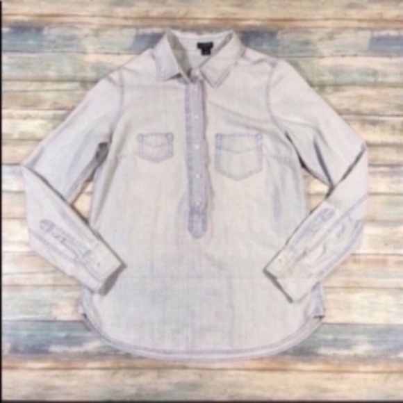 J. Crew Tops - J. Crew Light Wash Chambray Popover